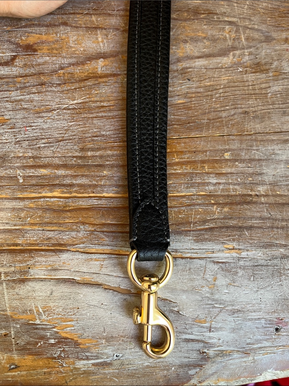 💛 Coach Purse Strap Replacement Leather Black Shiny Gold Hardware - Picture 4 of 8
